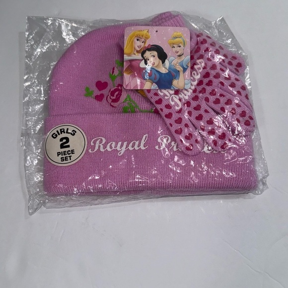 Disney Princess Toddler Girl's pink Hat & Mittens Set - Picture 1 of 3